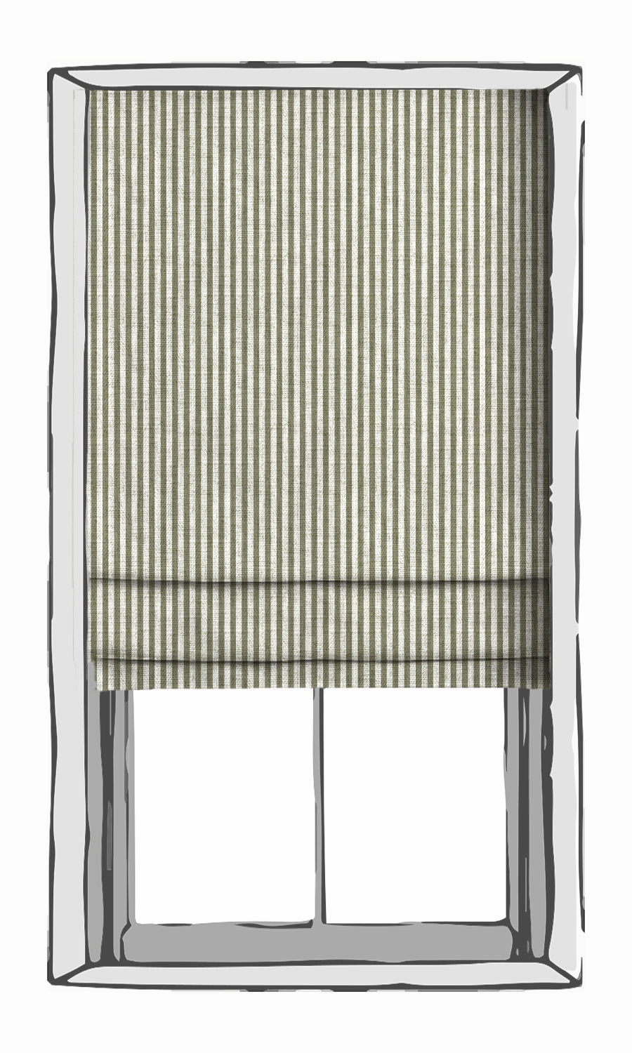 Modern Striped Free Fabric Material Sample (Green/ White)