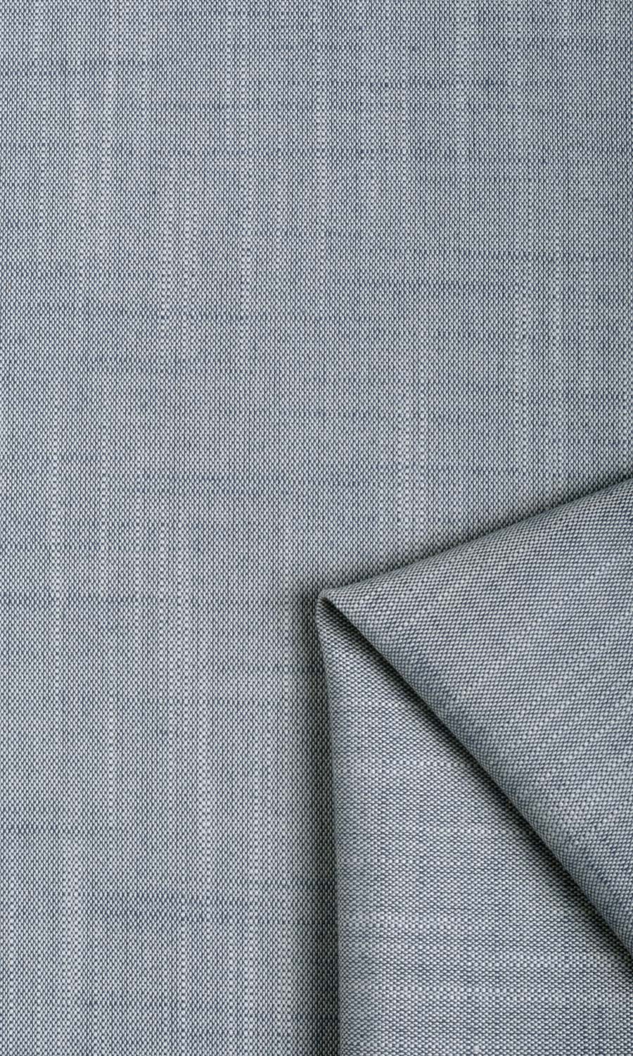 Plain Linen Texture Fabric Material By the Metre (Denim Blue)