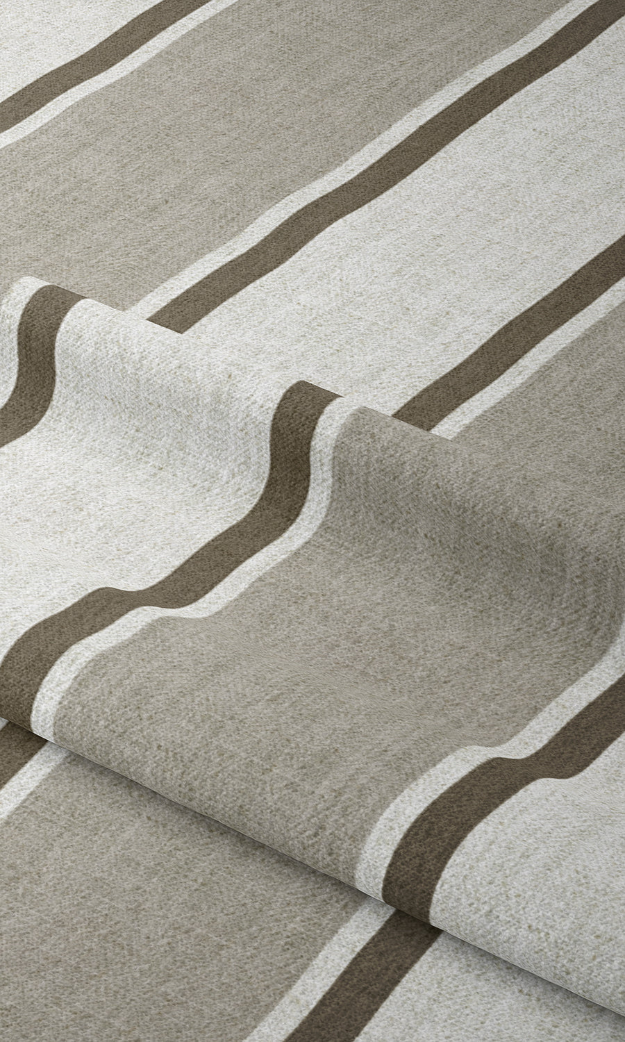 Modern Striped Print Window Treatments Fabric By the Metre (Beige/ Brown)