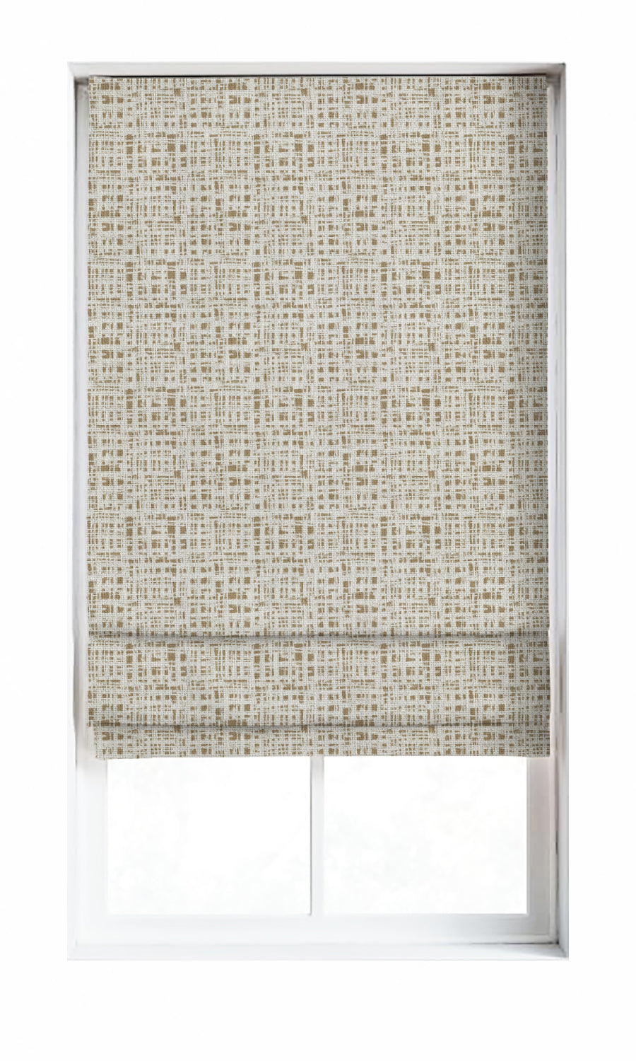 Abstract Print Window Treatments Fabric Sample (White/ Pale Brown)