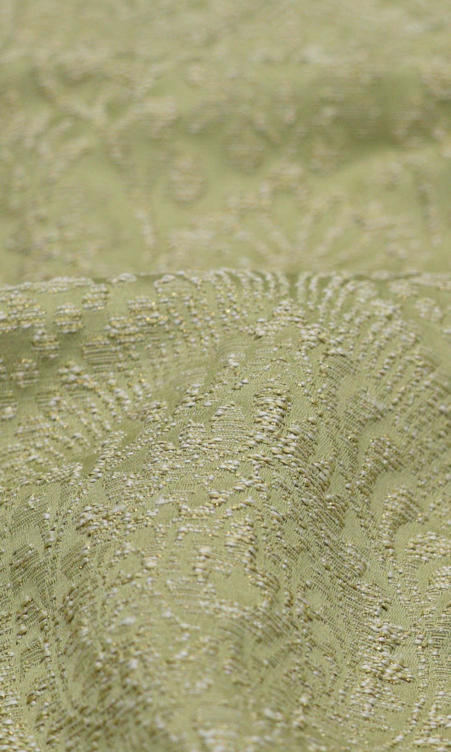 Textured Floral Home Textile Fabric Material Sample (Green)