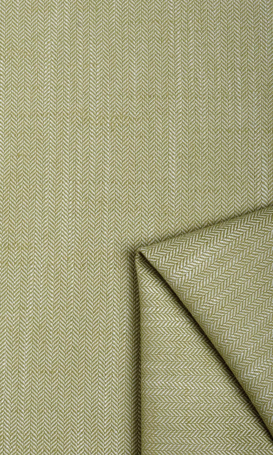 Herringbone Textured Fabric Material By the Metre (Olive Green)