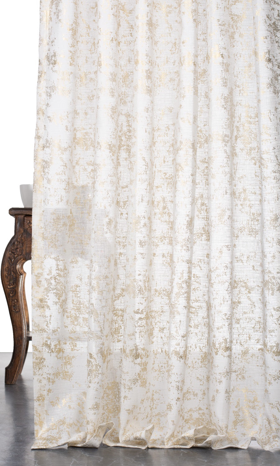 Textured Semi-Sheer Window Treatments Fabric Sample (Cream/ Golden)