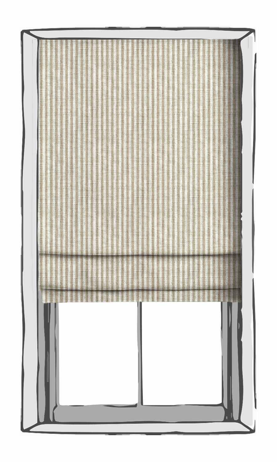Striped Fabric Material By the Metre (Beige/ White)