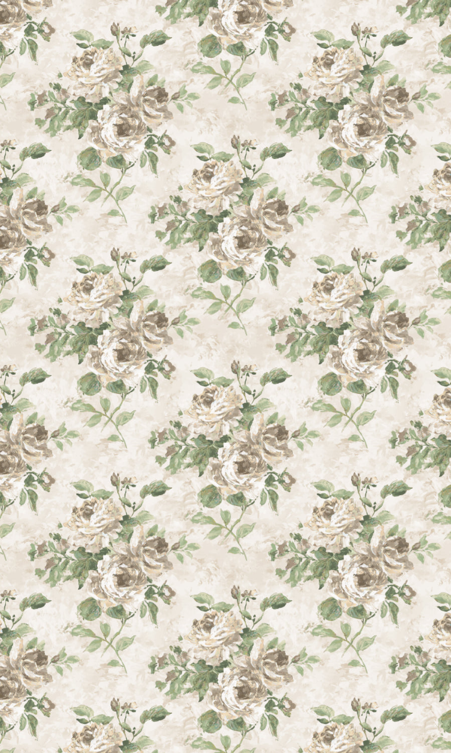 Dimout Floral Home Textile Fabric Material By the Metre (Green/ Grey)