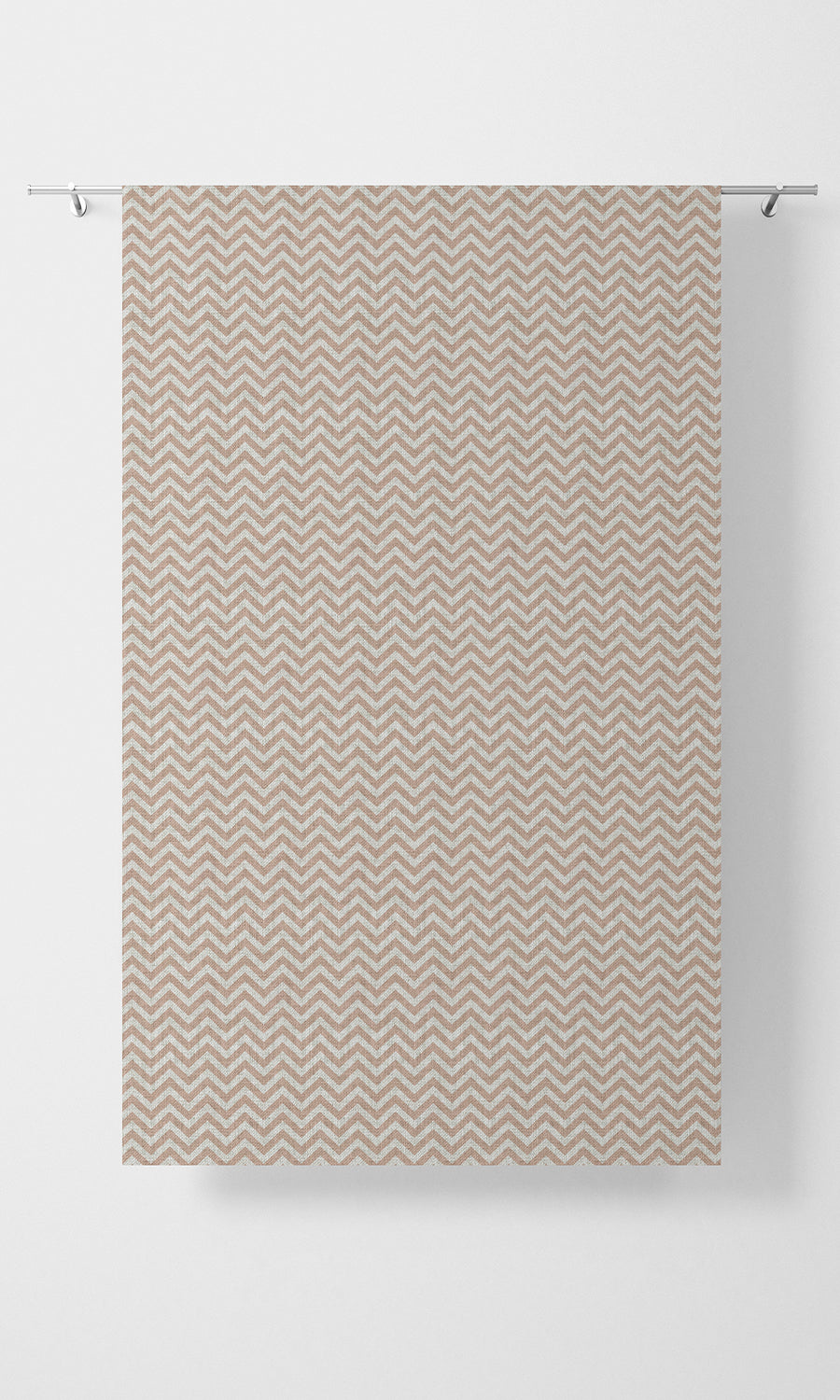 Modern Chevron Print Home Textile Fabric Material By the Metre (Blush Pink/ White)