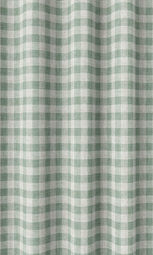 Checkered Home Décor Fabric Sample (Duck Egg Blue/ White)