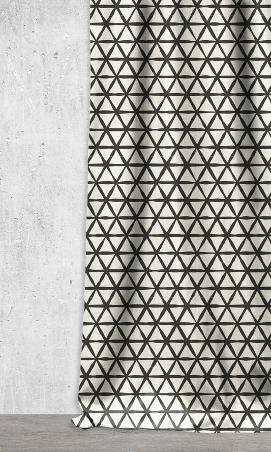 Geometrical Pattern Drapes (Black/ Ivory)