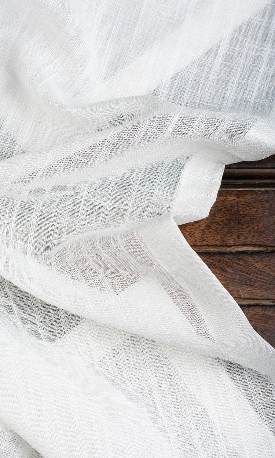 Plain Sheer Fabric Sample for Curtains & Drapes (White)