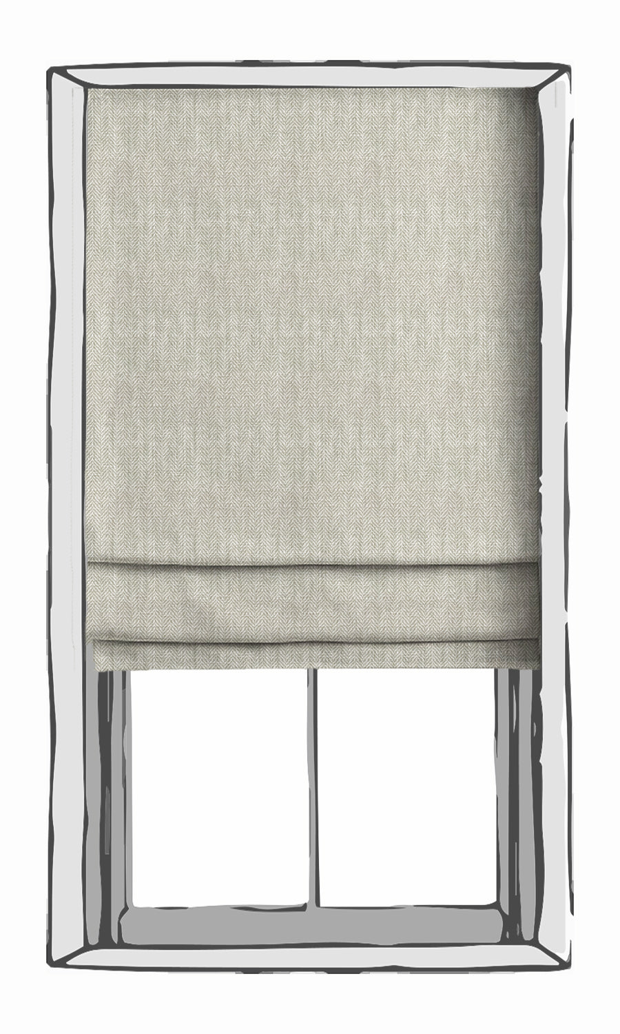 Herringbone Textured Window Treatments Fabric By the Metre (Grey)