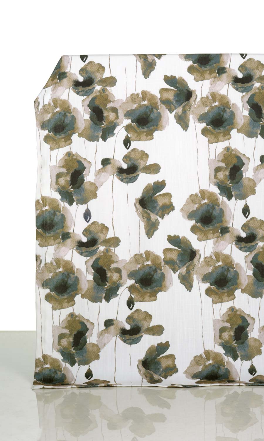 Water Lilies Floral Home Décor Fabric By the Metre (Brown/ Grey)