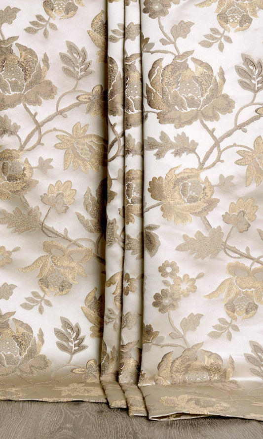 Floral Curtains (Beige/ Brown)