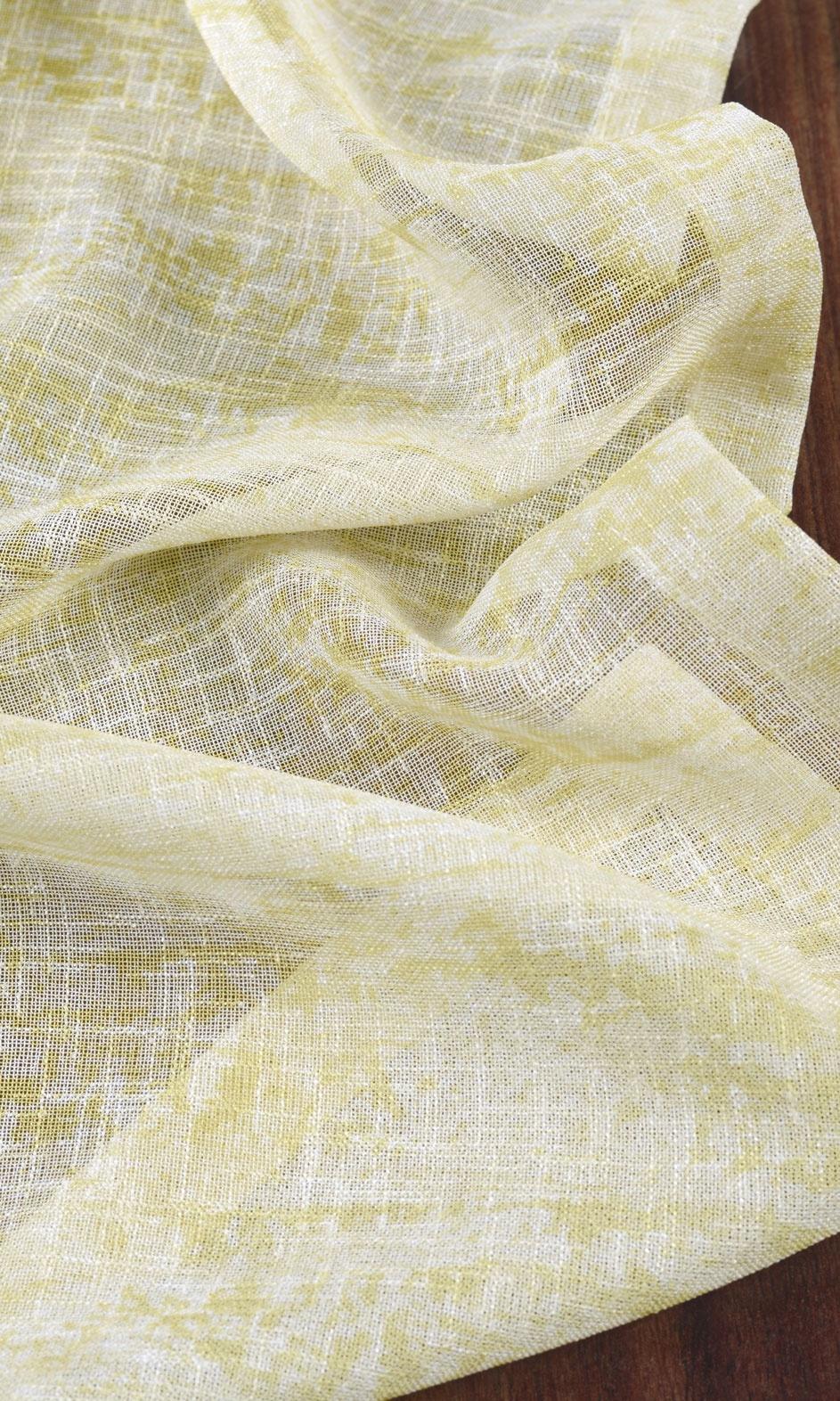 Textured Sheer Window Treatments Fabric Sample (Yellow-Green)
