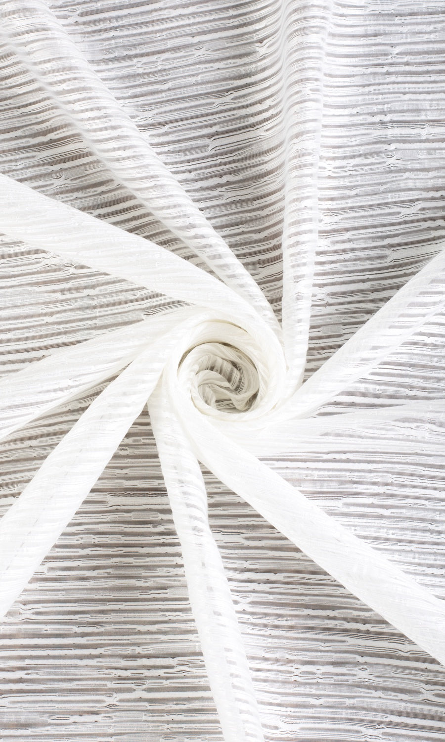 Textured Sheer Fabric By the Metre for Curtains & Drapes (White)