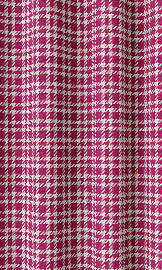 Modern Check Print Drapes (Magenta Pink)
