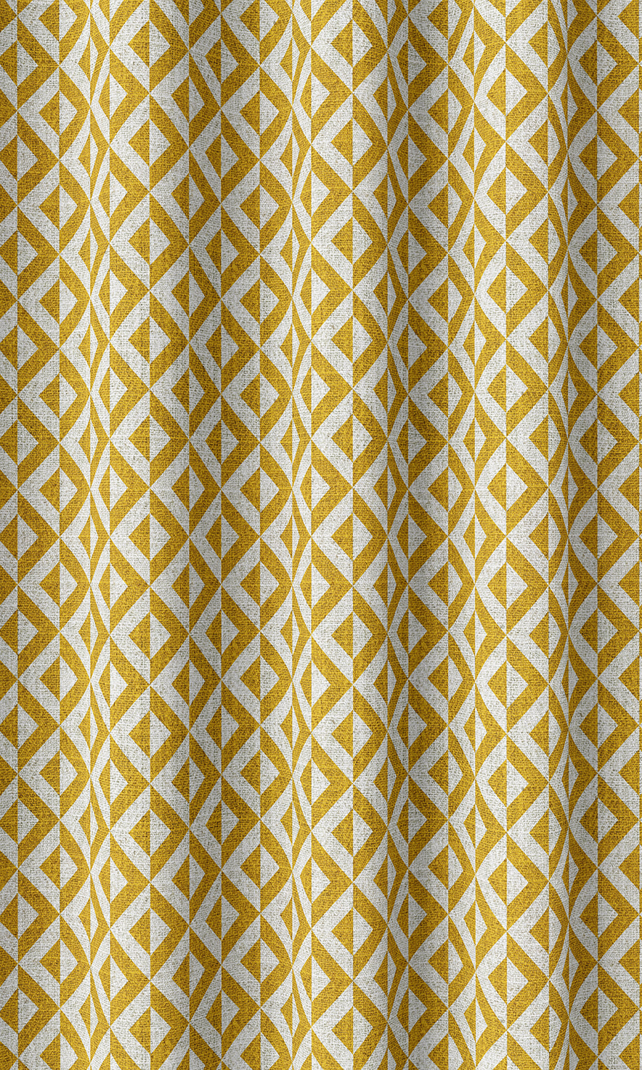 Geometric Print Home Décor Fabric By the Metre (Deep Yellow/ White)