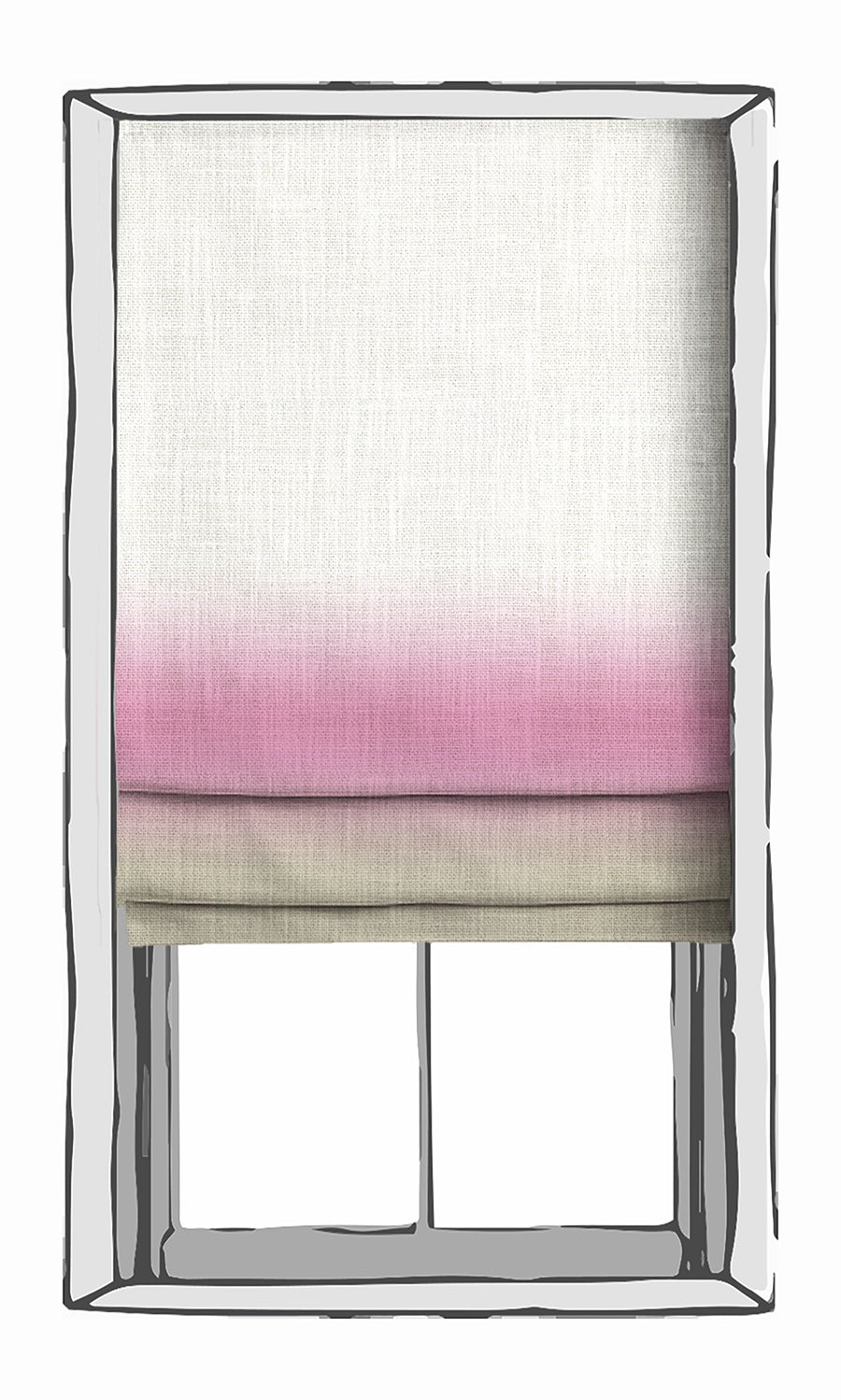 3-Tone Ombre Window Treatments Fabric By the Metre (Pink/ Beige)