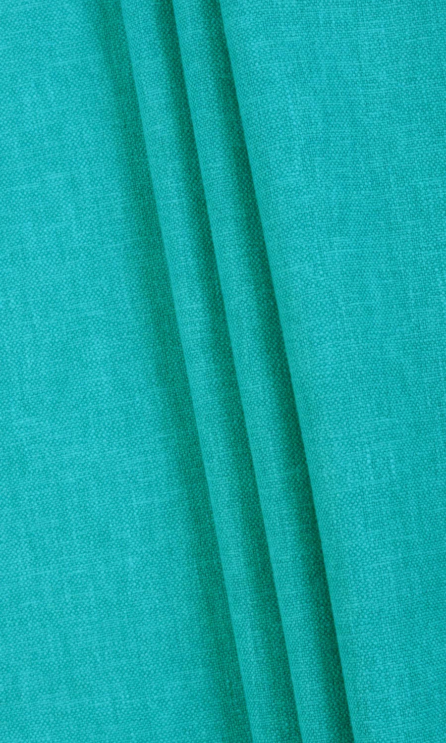 Linen-Blend Fabric By the Metre for Curtains & Drapes (Turquoise Blue)