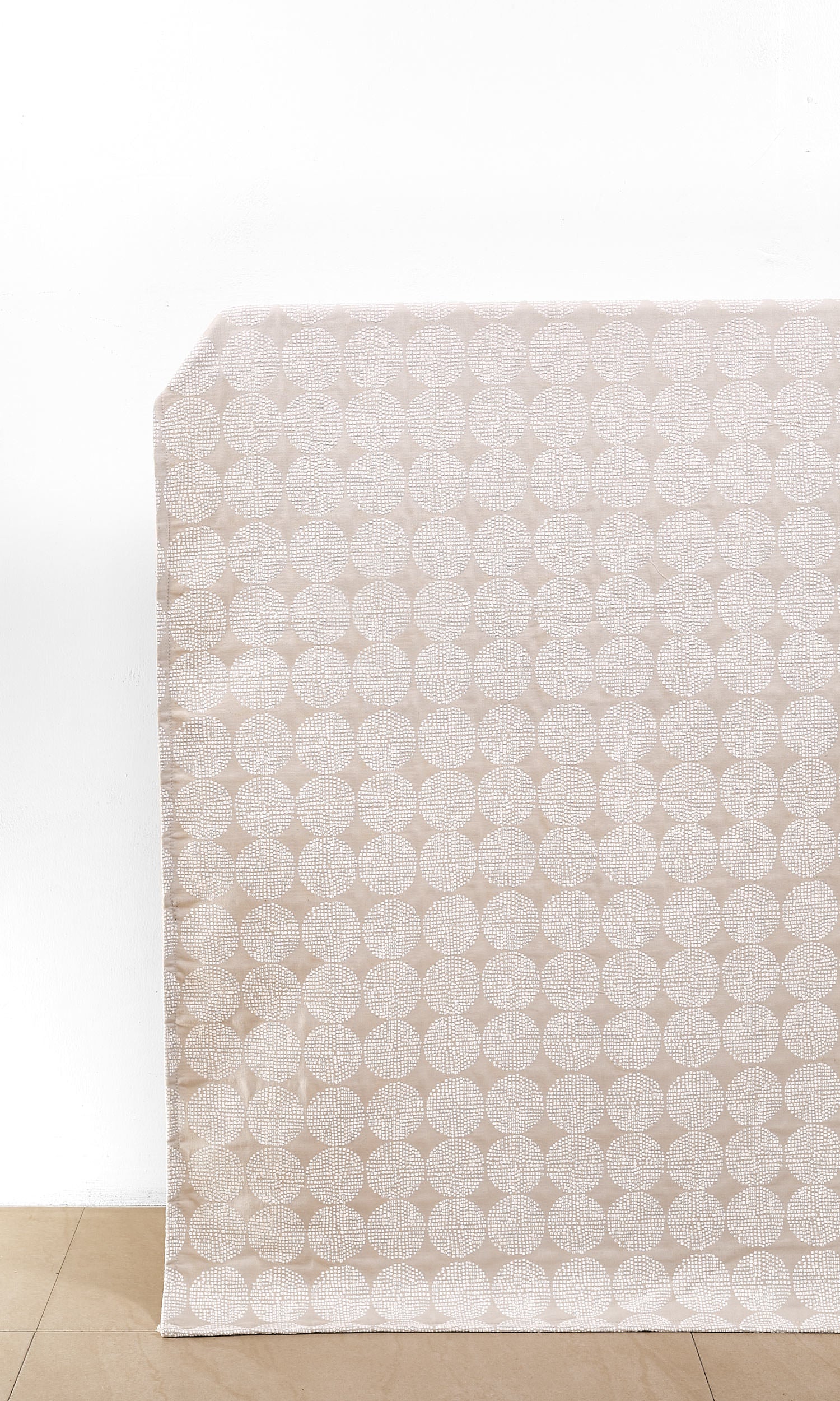 Geometric Embroidered Home Décor Fabric By the Metre (Beige/ White)