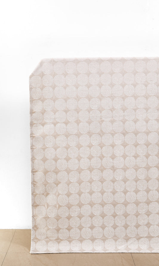 Geometric Embroidered Drapes (Beige/ White)