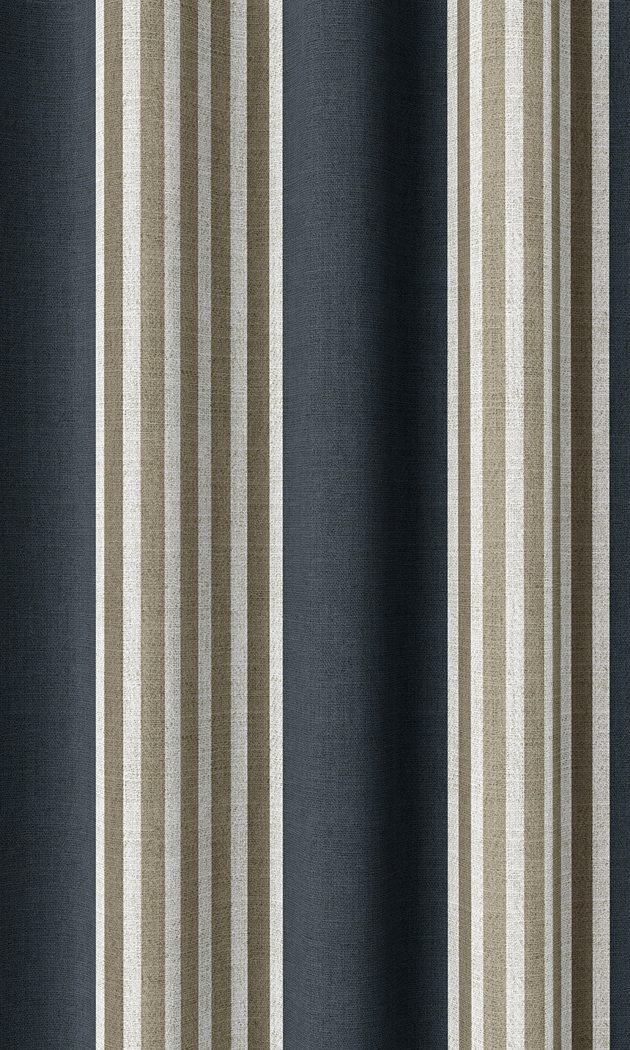 Modern Striped Home Décor Fabric Sample (Navy Blue/ Brown)