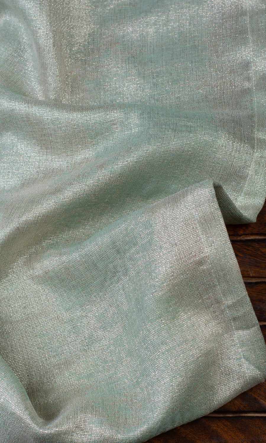 Textured Home Textile Fabric Material By the Metre (Seafoam Green/ Gold)