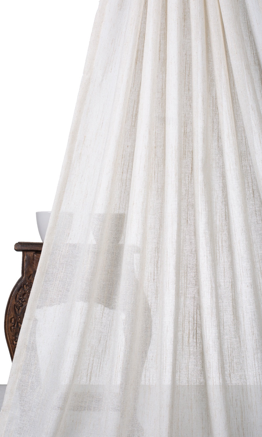 Poly-Linen Sheer Home Décor Fabric Sample (Ivory)