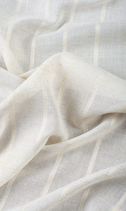 Striped Sheer Home Décor Fabric By the Metre (Cream/ Ivory)