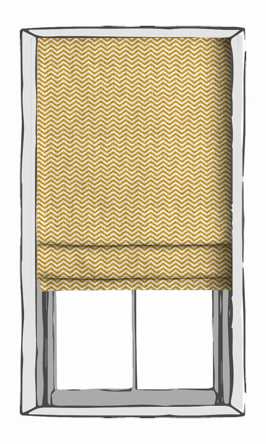 Chevron Print Free Fabric Material Sample (Deep Yellow/ White)