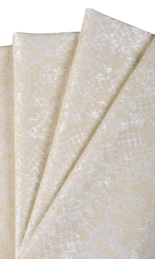 Abstract Patterned Home Décor Fabric By the Metre (White/ Ivory/ Beige)