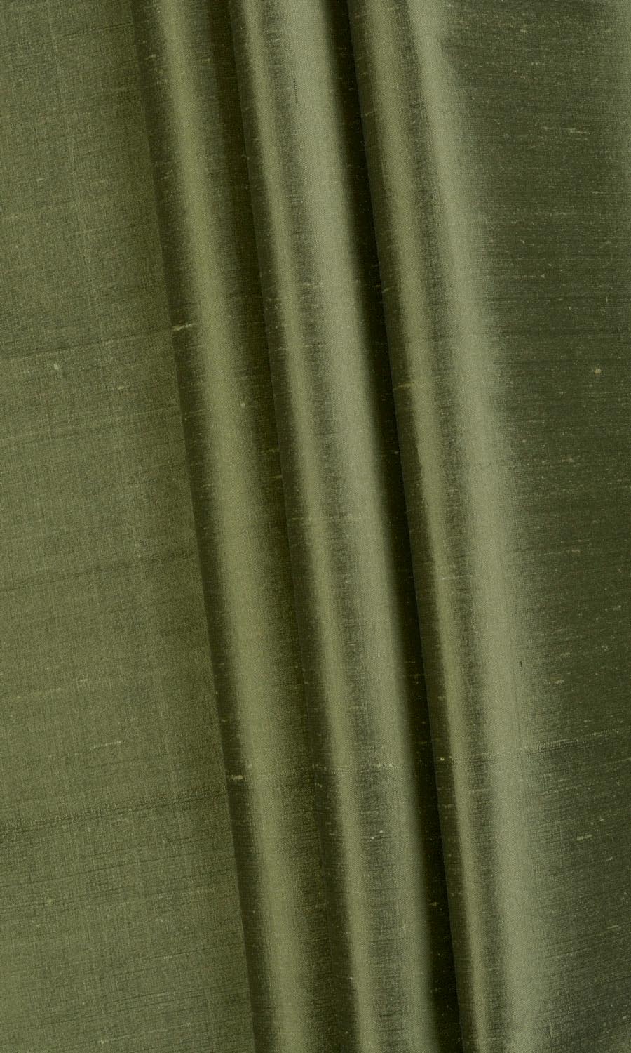 Shantung Silk Fabric Sample for Curtains & Drapes (Olive Green)