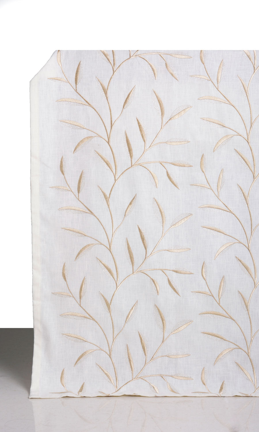 Floral Embroidery Window Treatments Fabric By the Metre (White/ Cream)