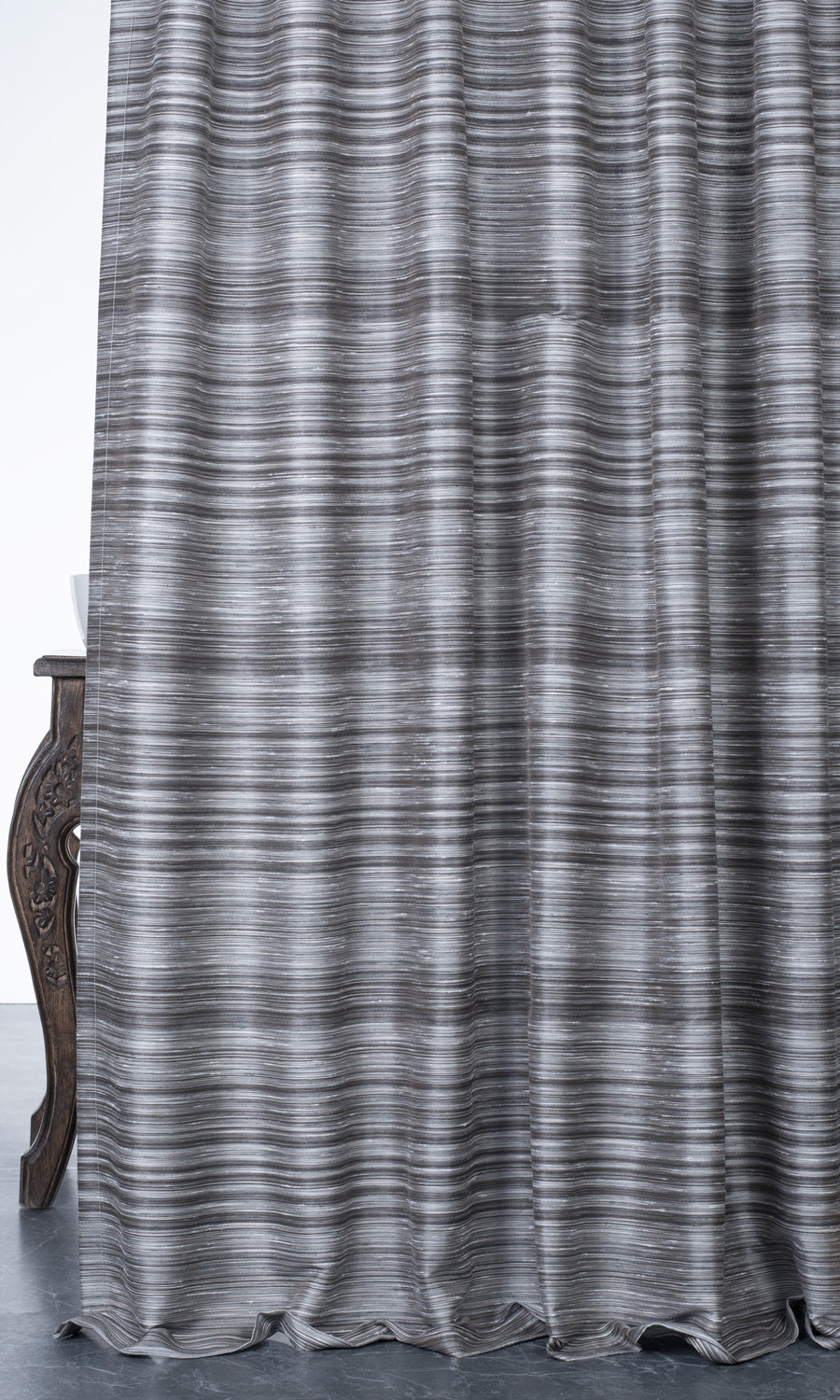 Textured Window Treatments Fabric By the Metre (Grey/ Black)