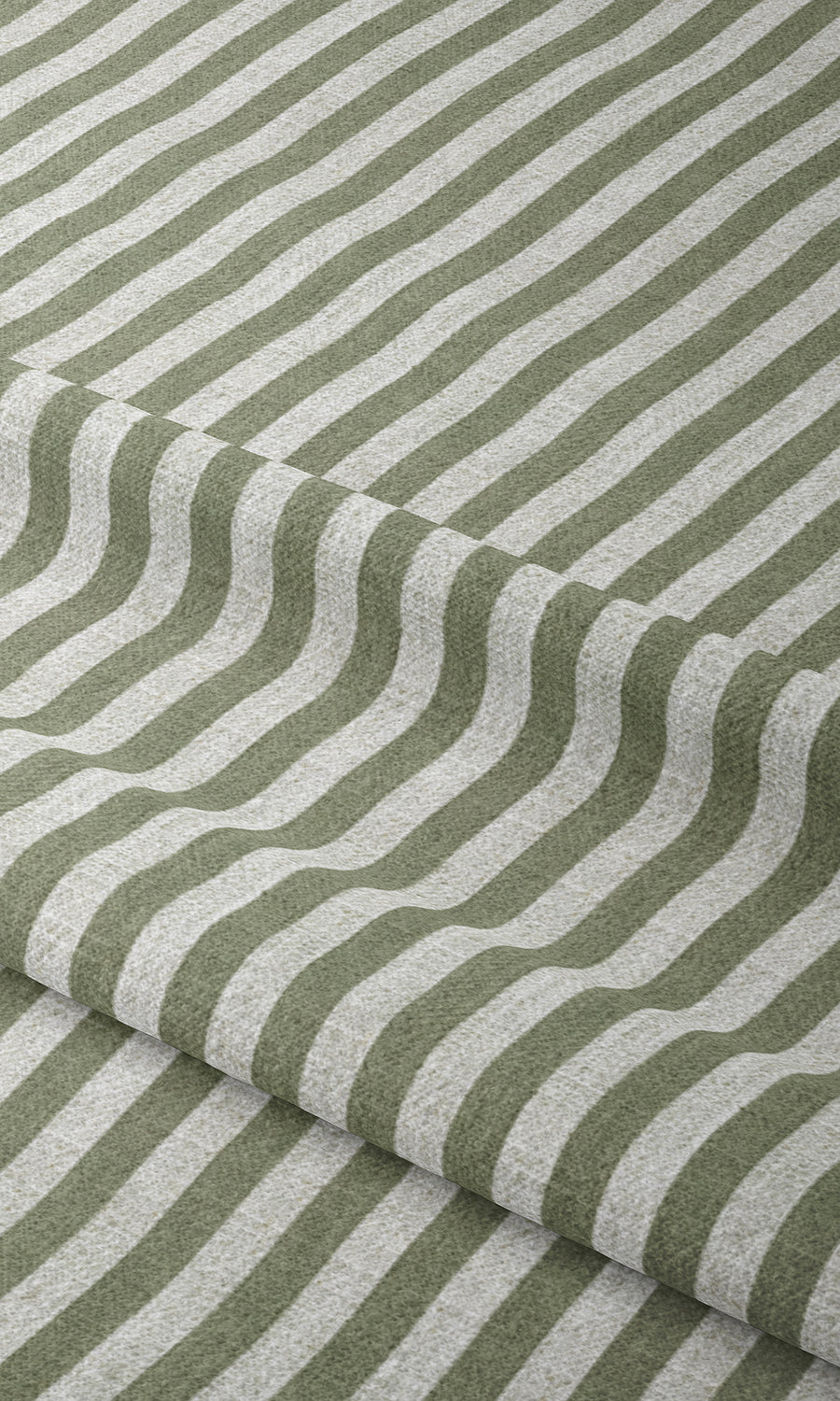 Modern Striped Window Treatments Fabric By the Metre (Green/ White)