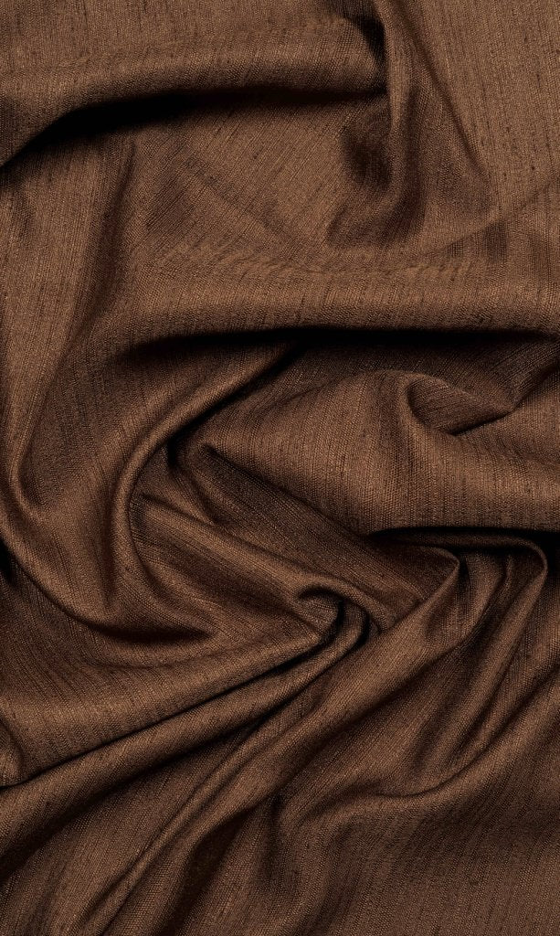 Silk Blend Window Treatments Fabric Sample (Coffee Brown)