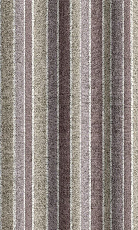 Striped Print Curtains (Lavender/ Beige)