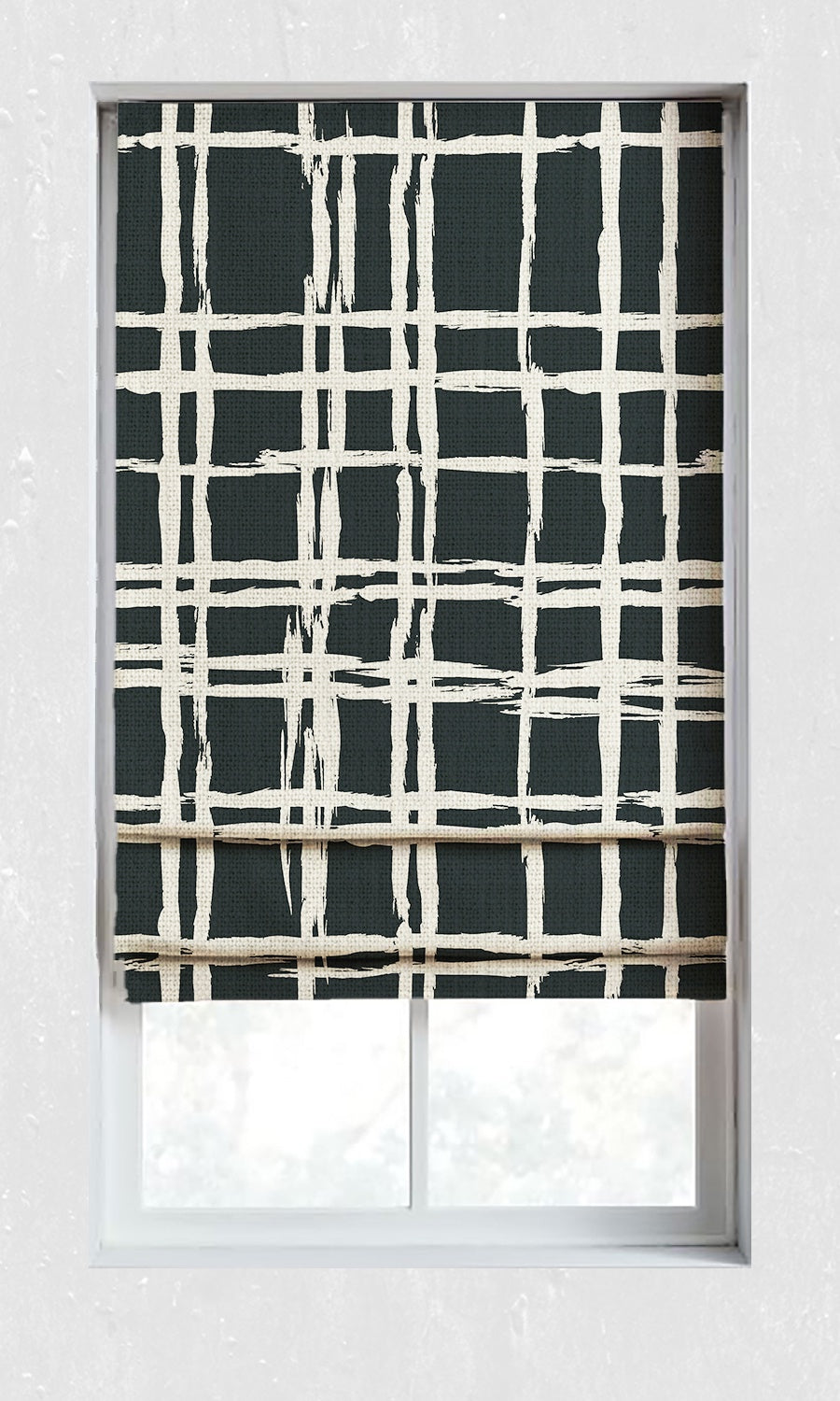 Geometrical Patterned Window Treatments Fabric Sample (Black/ Ivory)