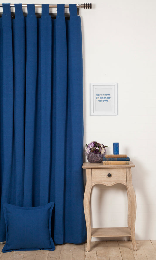 Cotton Curtain Panels (Blue)