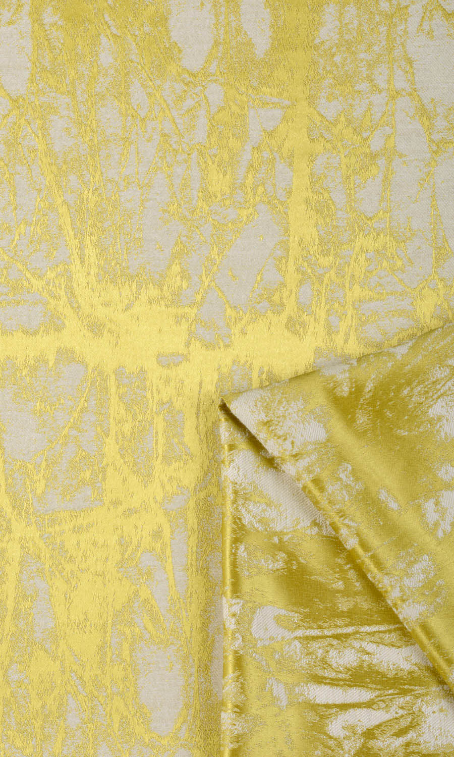 Abstract Print Free Fabric Material Sample (Yellow)