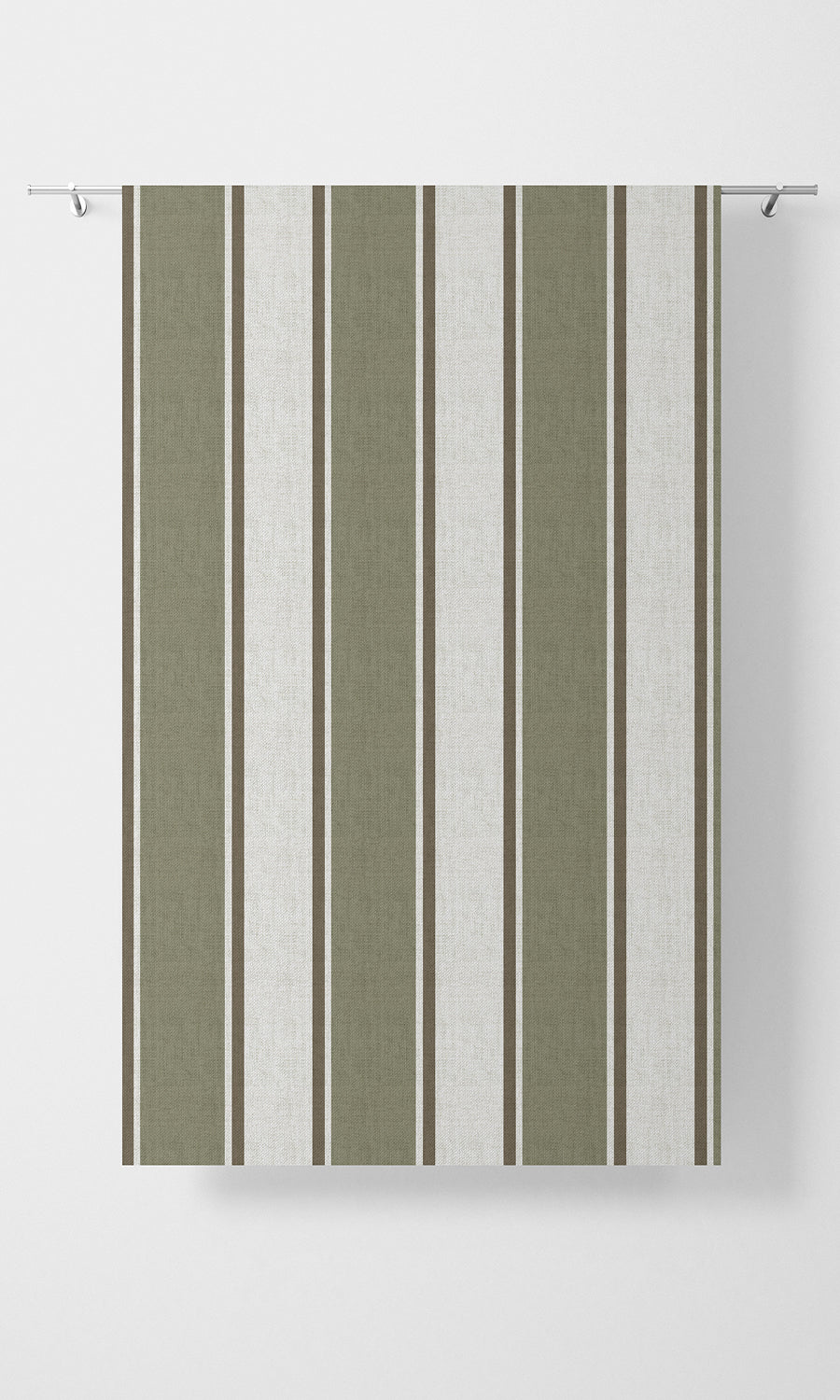 Striped Home Textile Fabric Material By the Metre (Green/ Brown)