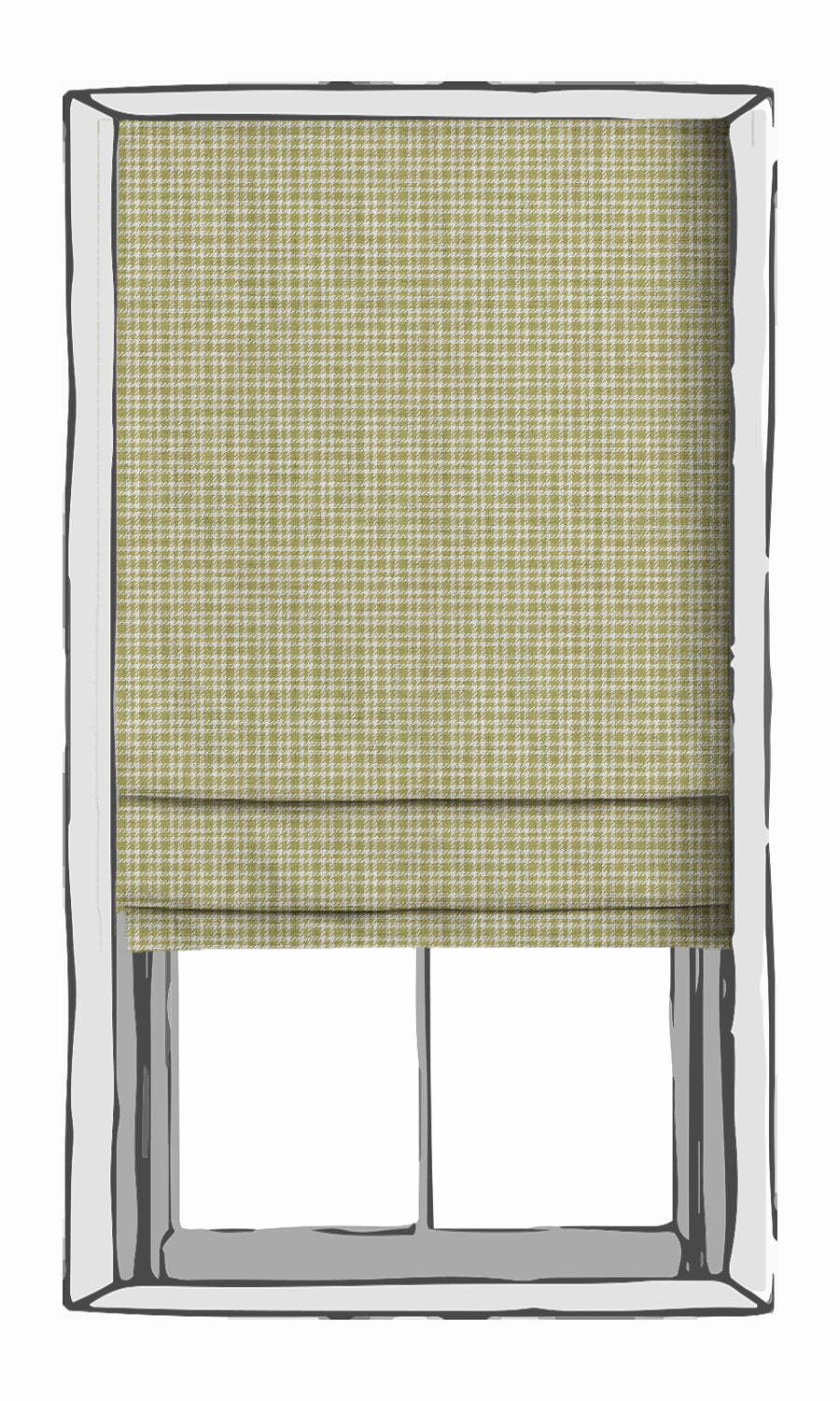 Check Print Free Fabric Material Sample (Chartreuse Green/ White)