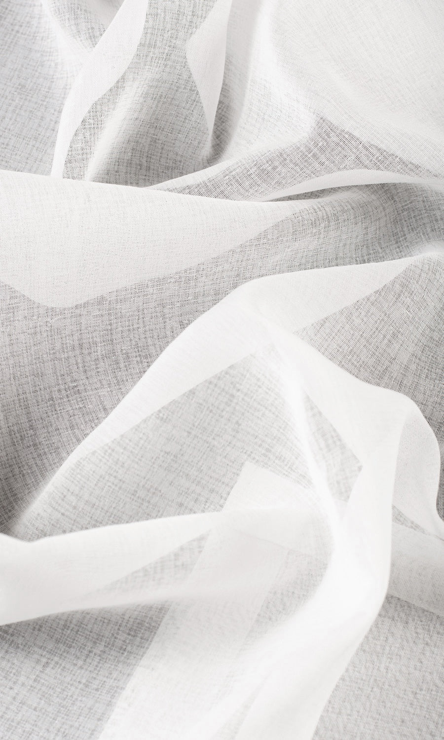 Plain Sheer Window Treatments Fabric Sample (White)