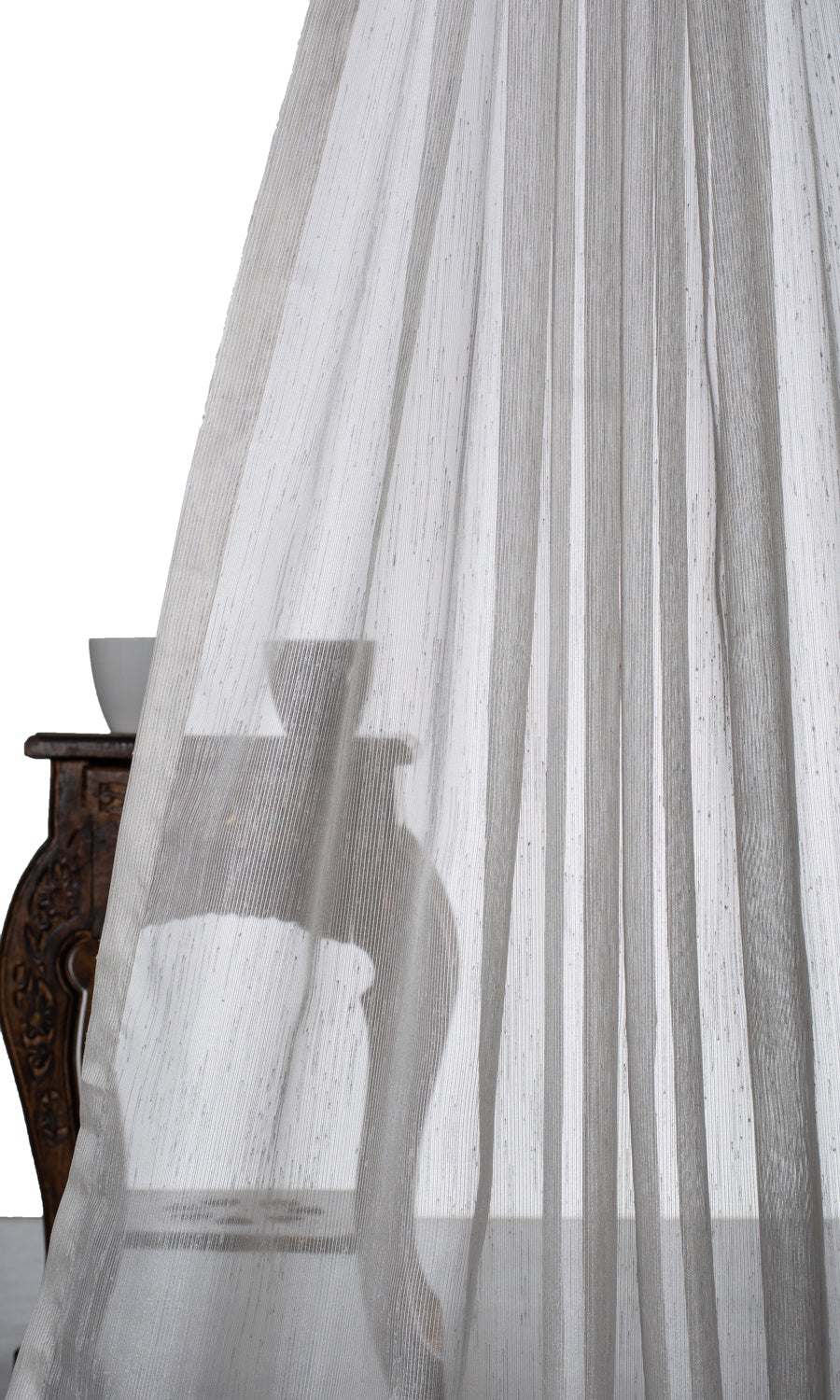 Sheer Window Treatments Fabric By the Metre (Silver-Gray)