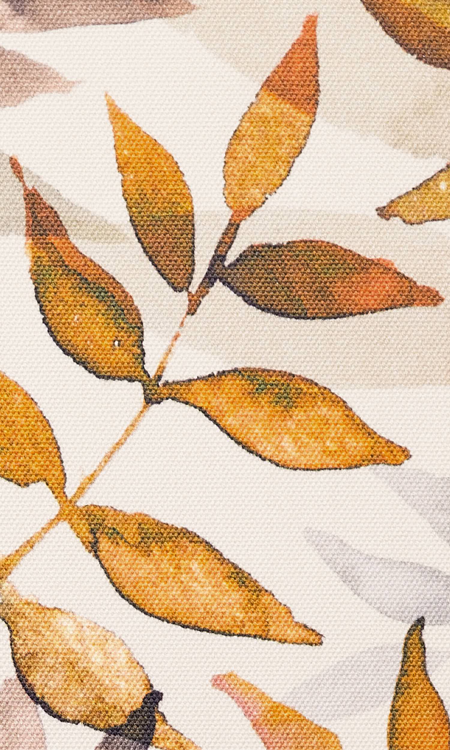 Floral Cotton Home Textile Fabric Material By the Metre (Orange/ Gray/ Brown)
