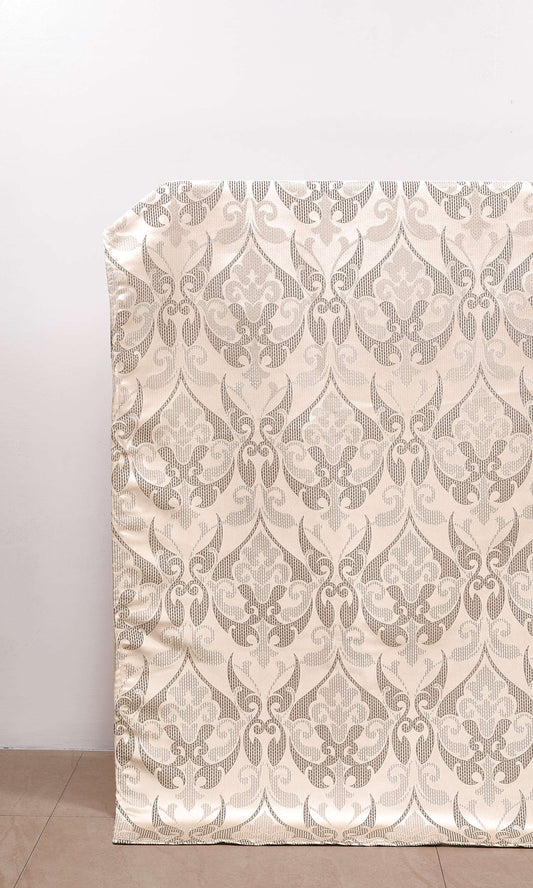 Deep Beige/Champagne Gold Self-Patterned Custom Curtains