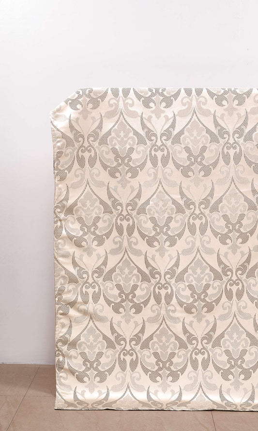 Self Patterned Drapes (Cream/ Brown)