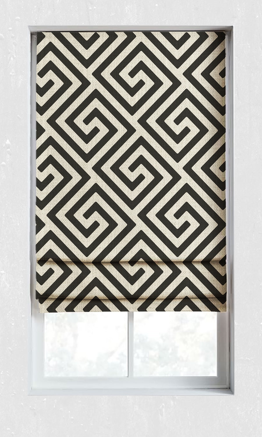 Print Window Treatments Fabric Sample (Black/ Ivory)