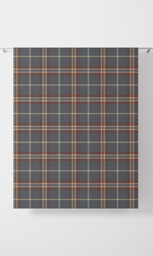 Checkered Home Décor Fabric By the Yard (Grey/ Red/ Beige)