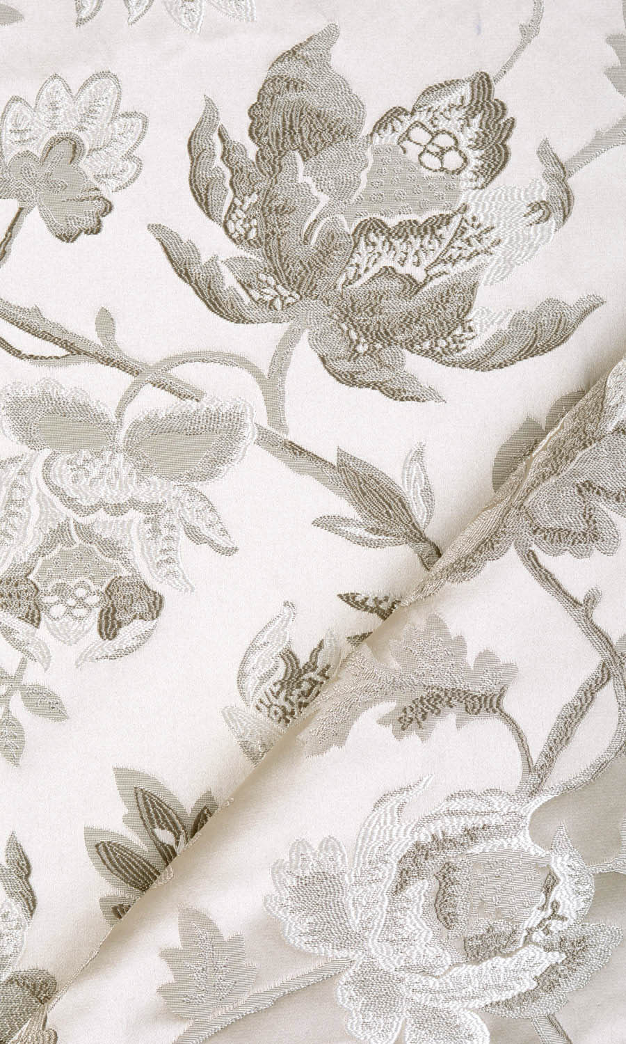 Floral Fabric Material By the Metre (Beige/ Brown/ Ivory)
