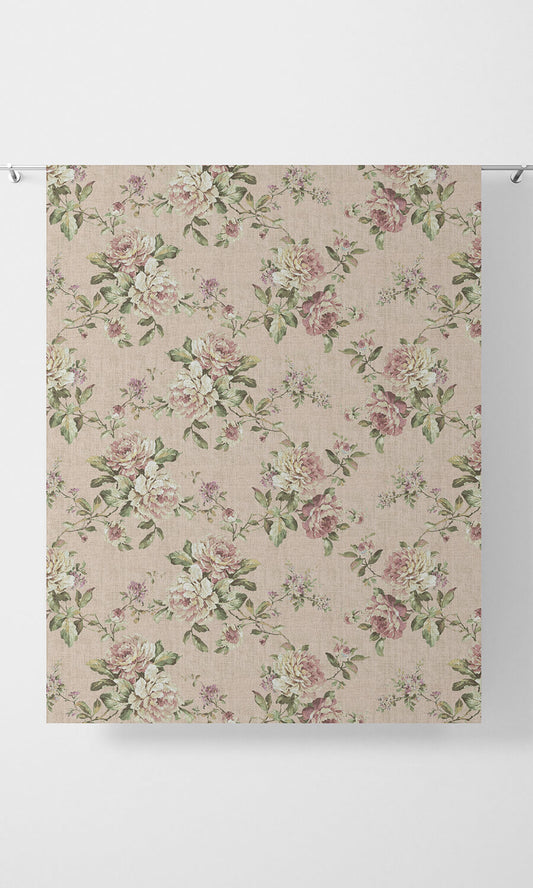 Classic Floral Print Curtains (Pink)